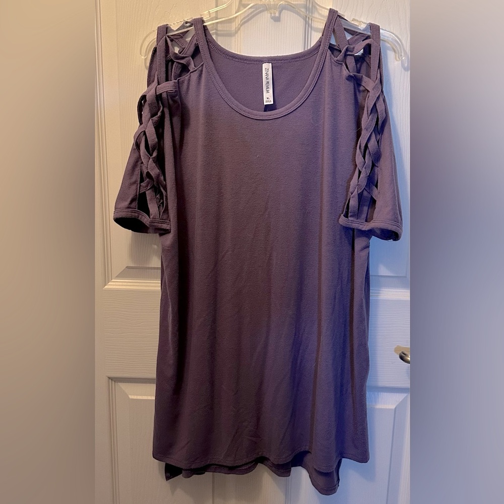 Women's Purple Top with Braided Sleeves